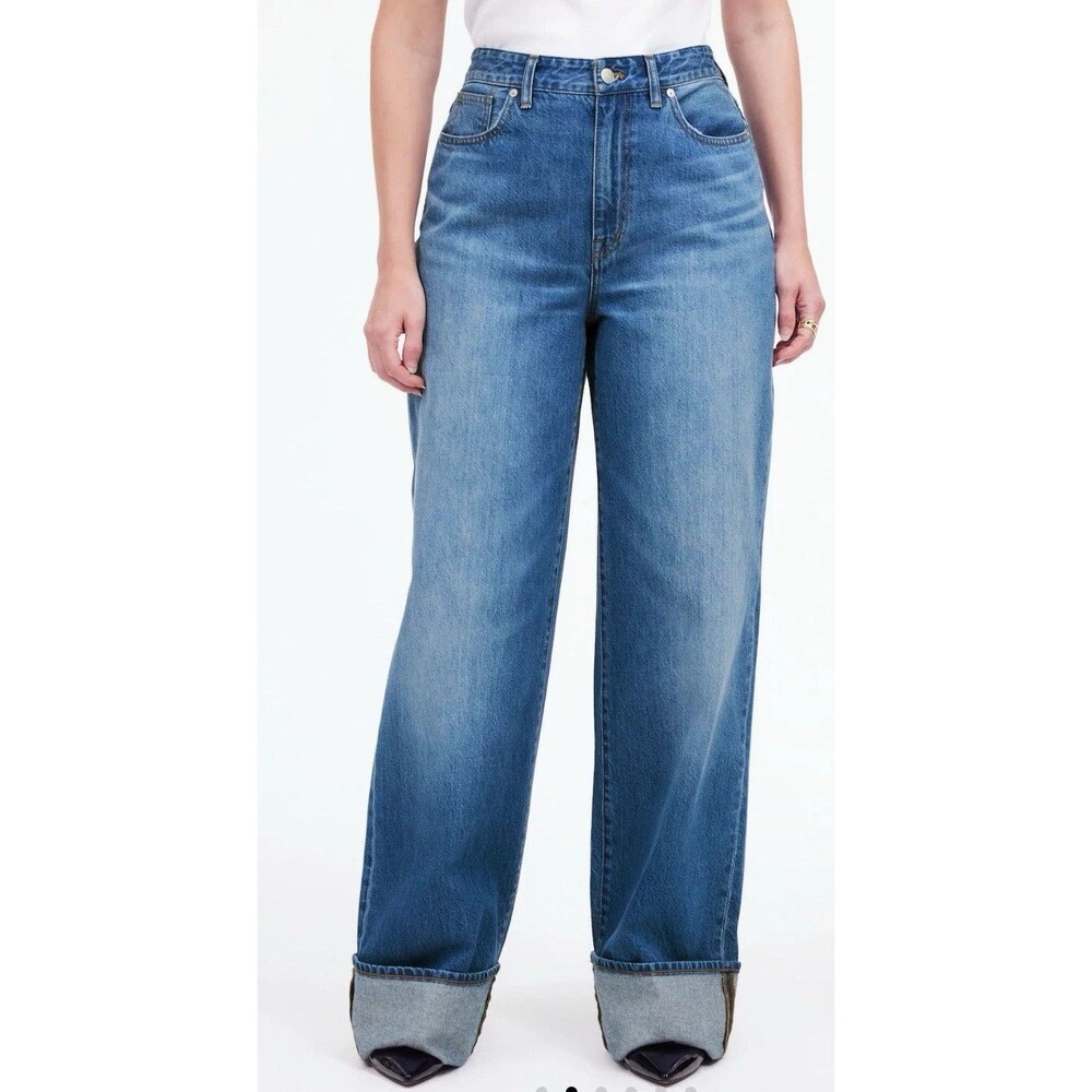 Madewell Superwide Leg Jeans Fannin Wash Size 33 High Rise Minimalist Capsule